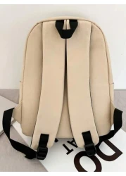 Men s Casual Backpack With Large Capacity Letter Print Minimalist Design Lightweight Versatile Suitable For Students And Commuting Unisex