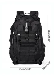 حقيبة ظهر سفر 40 لتر للرحلات والتخييم والتسلق والتنزه للرجال ، حقيبة ظهر مدرسية كاجوال سوداء ، إكسسوارات للكلي