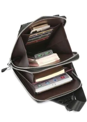 European American Fashion Crocodile Pattern Waist Bag New Men Crocodile Texture Personalized Crossbody Chest Bag Shoulder Bag