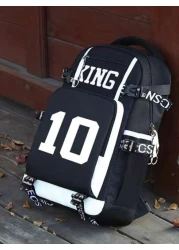 Digital Print Backpack High School College Student Bookbag Contrast Color Casual Versatile Backpack With Large Capacity Multiple Compartments Brand Lightweight Suitable For Men Laptop Sports Travel Us