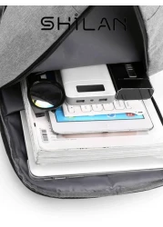 SHILAN High Quality Two Tone Fabric Men s Functional Business Backpack With Anti Theft Strap And Password Lock Large Capacity Suitable For Outdoor Activities School And Commuting School Backpack Can H