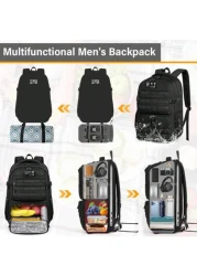 NEWHEY Lunch Backpack For Men 17 3 Inch Laptop Backpack With USB Charging Port Waterproof Work Backpack With Insulated Lunch Bag For Travel College Business With MOLLE Design Vacation Travel Backpack