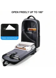 resilver Anti Theft Backpack Waterproof Black Business USB Charging EVA Hard Case Travel Laptop Backpack Fit For 16 Inch Notebook Christmas Fall University School Bag For School College Gifts Scream B