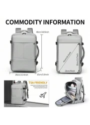 Clevn Kare Large Multi Compartment Travel Backpack Space Saving Design Fabric Carry On Friendly Suitable For Weekend Getaways Camping And Laptop Storage Compression System Dual Handle Backpack