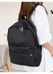 حقيبة ظهر كاجوال ذات سعة كبيرة وأحادية اللون، حقيبة مدرسية لطلاب الجامعة والأعمال والسفر والرحلات، مناسبة لح