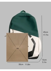 New Versatile Fashion Color Block Backpack Casual Large Capacity Men s Backpack With Letter Print 15 Laptop Bag 20L