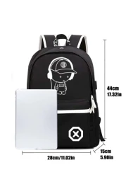 Simple Lightweight Fluorescent Luminous Patterned Backpack Sling Bag Fabric Water Resistant With Large Capacity And Adjustable Shoulder Strap For College High School Male Rucksack Fathers Day Universi