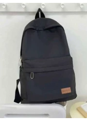 قطعة واحدة حقيبة ظهر موحدة اللون عصرية وسعة كبيرة للاستخدام اليومي، حقيبة مدرسة ورحلات الصيف والربيع، للرجال