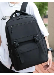 15 6 Inch Men Release Buckle Decor School Bag School Bags School Backpack Laptop Bag Rucksack Shoulder Bag Travel Bag Sport Bag College Bag For School College Business Outdoor Hiking Travel Camping Sp