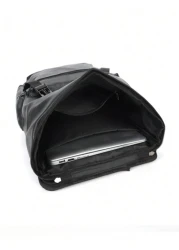 Large Capacity Pu Commuting Travel Backpack Rucksack College Bag School Bag Multi Functional British Style Flap Backpack Retro Plaid Print Computer Bag Drawstring Flap Pockets Backpack Outdoor Vacatio