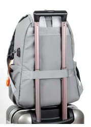 1pc Grey Oxford Cloth Large Capacity Backpack Men s Commuter Laptop Bag Business Casual College Student Backpack Waterproof Travel Bag With USB Charging Port Headphone Hole Multi Pocket Design To Fit