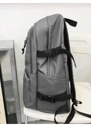 New Fashionable And Casual Large Capacity Solid Color Backpack For Students Versatile For Class And Commuting Unisex