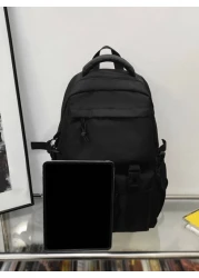 Men Release Buckle Detail Casual School Bags Schoolbag School Backpack For School Daypack Laptop Bag Computer Bag Book Bag Rucksack Shoulder Bag Travel Bag Sport Bag College Bag Teenagers Freshmen Pra