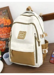 New Fashionable Large Capacity Color Blocking Versatile Large Capacity Backpack Korean Version Multi Pocket Commuting Backpack