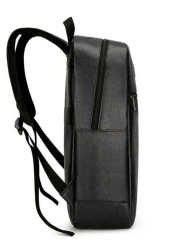 حقيبة ظهر كمبيوتر محمول 15.6 إنش بتصميم رجعي للرجال، شكل جلدي رفيع، حقيبة كمبيوتر كاجوال للسفر باللونين البني و