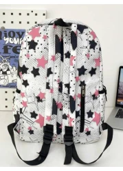 New Large Capacity Star Printed Backpack Fashion Academy Classroom Commuting Leisure Backpack Unisex