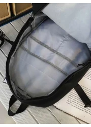 حقيبة ظهر كبيرة السعة ذات لون أحادي بسيط، حقيبة مدرسية أب إلى أبناء الكلية متعددة الوظائف، هدية لحفلات الشتاء