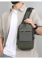 New Men s Breast Bag Large Capacity Personalized Long Distance Riding Bag For Work Commuting Fashion Shoulder Bag