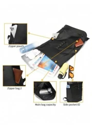 1pc Men s Backpack New Fashion Roll Top Flap Double Strap Backpack Large Capacity Business Casual Sports Outdoor Travel Waterproof Nylon Solid Color Music Festival Gift