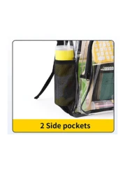 1pc PVC New Transparent Backpack With Mesh Pocket Large Capacity Simple Schoolbag Casual Fashion Backpack Daily Use Commuter Multifunctional Dormitory Essential Schoolbag Travel Holiday Thanksgiving G