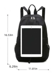 Unisex College Student Couple Backpack Lightweight Outdoor Travel Hiking Backpack With Water Bottle Holder