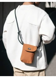 peach tree 1pc Casual Nylon Crossbody Bag For Men Shoulder Bag Messenger Bag Phone Pouch Versatile Daily Use Lightweight Simple Design Suitable For Halloween Outdoor Gift For Boyfriend Students Busine