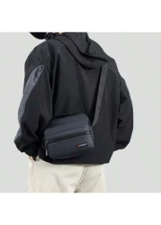 Men s Casual Versatile Solid Color Nylon Messenger Crossbody Phone Bag Business Style