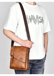 1pc Men s Shoulder Crossbody Waist Handheld Bag Portable Outdoor Bag PU Water Proof Material Multi Pocket Large Capacity Adjustable Shoulder Strap New Simple Men s Bag Suitable Shopping Purse Holiday