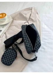European And American Messenger Bag Two Piece Package Bag New Two In Shoulder Strap Fashion Printing Package Can Be Split Multi Functional Simple Fashion Personality Bag Japanese And Korean Casual Sho