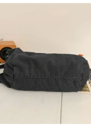 1PC Messenger Bag Messenger Bag Black Solid Color Multi Pocket Large Capacity Canvas Car Stitching Shape Square Bag Messenger Bag Student Travel Messenger Bag Man Bag Fall Winter Holiday Thanksgiving