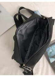 High School Students University Freshman Multifunctional Sling Bag Casual Bag Men Letter Graphic Square Bag Handbag Schoolbag Christmas Gifts Scream Bag Winter Thanksgiving Travel Purse Holiday Storag