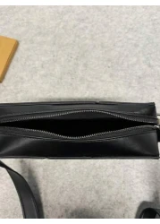 Fashionable PU Waterproof Woven Camera Bag Unisex Portable Shoulder Sling Bag Suitable For Work Commuting Shopping Travel Father s Day Gift Party And More