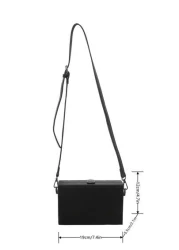 peach tree 1pc Minimalist Solid Color Adjustable Strap Closure Lightweight Water Resistant PU Holiday Shopping Essential Shoulder Bag Peach Tree Black Bag Travel Essentials Holiday Essentials Bag For