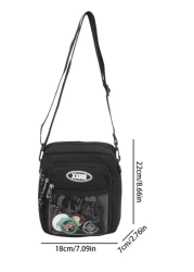 New And PVC Transparent Patch Bag With Shoulder Crossbody Bag Sling Bag Sport Bag For High School University Student For Travel College School College Bag For Books Multi Functional Dorm Sling Ba Hiki