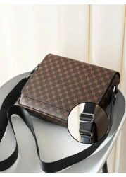 Flip Top Shoulder Bag European American Fashion Crossbody Bag Horizontal Large Capacity Business Casual Laptop Messenger Bag Floral Backpack