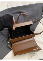 Solid Color Versatile Flap Shoulder Bag Christmas Fall University Sling Bag Cross Body Bag Side Bag Gifts Scream Bag Crossbody Bag Winter Christmas Gifts Bag Thanksgiving Travel Purse Holiday Storage