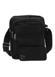 حقيبة كروس بودي صغيرة - نايلون بحجرات سحاب متعددة - حزام قابل للتعديل للارتداء المريح ، متعددة الاستخدامات لتل