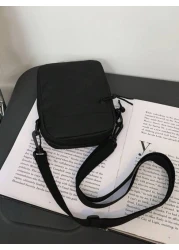 1 Pc Oxford Cloth Solid Color Mini Shoulder Bag Casual Minimalist Crossbody Bag Suitable For Daily Use