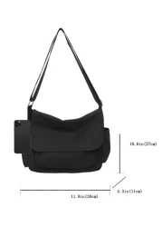 MINGHONG Diagonal Shoulder Bag And Japanese New Minimalist Canvas Crossbody Bag Brand Shoulder Bag Student Backpack Messenger Bag College Bag Dad For Books Multi Functional Dorm University Sling Bag M