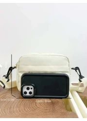 peach tree 1pc Minimalist Solid Color Casual Versatile Men s Nylon Lightweight Water Resistant Mini Shoulder Bag Peach Tree Christmas Men Bag Vacation Travel Essentials Dad Gifts Side Bags For Men Cro