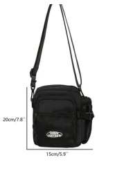 1pc Men s Shoulder Bag Shoulder Bag Shoulder Strap Adjustable Zipper Portable Black Solid Color Polyester Simple Leisure Fashion Travel To Work Travel School Student Men s Shoulder Bag Outdoor Fashion