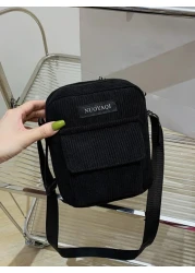 Mini Letter Patch Decor Square Bag Crossbody Bags Minimalist Square Bags Square Shoulder Handbag With Wide Strap Cell Phone Women s Shoulder Handbags Wallet Convertible Crossbody Backpacks Messenger T