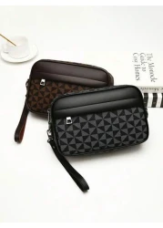 Korean Style Shoulder Bag Square PU Leather Crossbody Bag With Random Floral Windmill Print Versatile For Casual Business College Students Sports Gift For Boyfriend Mini Bag Small Bag Purse