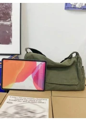 Stylishly Retro Y2K Hobo Crossbody Bag 4 Color Options Canvas Large Capacity Fashion Shoulder Bag Suitable For School Business Outdoor Party Gift Christmas Winter Christmas Gifts Men Bag Laptop Gifts