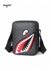 Men s Slanted Shoulder Bag With Side Pocket Crossbody Bag Shoulder Bag Square Bag Multi Function Suitable For Commuting PVC Casual Bag Simple Style Black Floral Gift For Men Boyfriend Luxury Bags