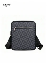 1pc Men s Shoulder Bag Vintage Crossbody Bag With Side Pocket Scratch Resistant Durable PVC Casual Bag Minimalist Style In Black Brown Great Gift For Boyfriend Or Men