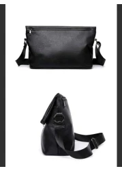 New Men s Commuter One Shoulder Diagonal Crossbody Bag Lightweight PU Soft Leather Small Bag Minimalist Design Foldable High End Handbag