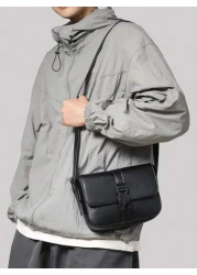 peach tree Men Messenger Bag Briefcase Box Bag Shoulder Bag Small Square Bag Business PU Waterproof Flap Bag Wallet Neutral Business Storage Bag Suitable For Business Large Capacity Keep Your Items Or