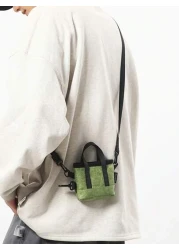 1 قطعة (5.1 بوصة * 3.9 بوصة * 1.6 بوصة ) حقيبة كتف رجالية موضة تلوين الكتل، حقيبة رسول، حقيبة عبر الجسم، حقيبة يد، حقيب