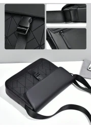 Men s Shoulder Bag Lattice Shoulder Bag Coin Purse Casual Commuter Bag Multi Compartment Mobile Phone Coin Purse Commuter Bag Messenger Bag Large Capacity Suitable For Travel PU Material Crossbody Bag